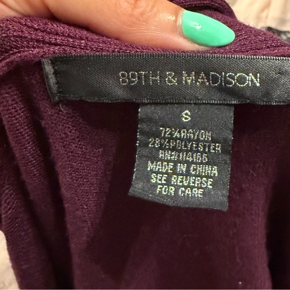 89th & MADISON | Purple Cardigan with Ribbed Detailing Small - Picture 4 of 4